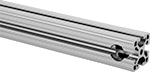 Image of Product. Front orientation. T-Slotted Framing and Fittings. T-Slotted Framing Rails, Single Four Slot Rails with Bore Holes.