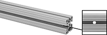 Image of Product. Front orientation. Contains Inset. T-Slotted Framing and Fittings. T-Slotted Framing Rails, Single Four Slot Rails with Access Holes.