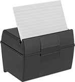 Image of ProductInUse. Shown with Index Card (Sold Separately). Front orientation. Card Organizers. Index Card Organizers, Box Organizers.