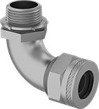 Image of Product. Front orientation. Cord Grips. Liquid-Tight Aluminum Cord Grips, 90° Elbow.