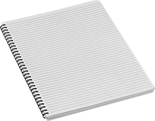 Image of Product. Lined Letter-Size with Side Spiral. Front orientation. Paper Pads. Water-Resistant Paper Pads, Lined, Letter Size, Side.