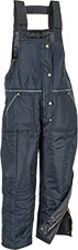 Image of Product. Front orientation. Bib Overalls. Cold-Protection Bib Overalls, Nylon Fabric with Knit Side Gussets.