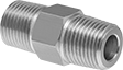 Image of Product. Front orientation. Hydraulic Check Valves. Inline Hydraulic Check Valves, NPTF Male Inlet × NPTF Male Outlet—Ball Check Valve.