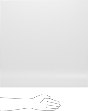 Image of Product. Side1 orientation. Contains SizingReference. Clear High-Strength UV-Resistant Acrylic, 24" x 24" x 1/4".
