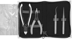 Image of Product. Front orientation. Pliers Sets. Pliers and Tweezers Sets, Plastic Pouch with Zipper Closure.