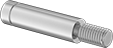 Image of Product. Front orientation. Made-to-Order Pins. Made-to-Order Pins, Retaining Ring Groove × Threaded.