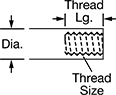Image of Attribute. Tapped. Front orientation. Contains Annotated. Tapped End. Flat-Head Made-to-Order Pins.