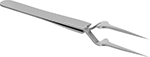 Image of Product. Front orientation. Tweezers. High-Precision Squeeze-to-Open Tweezers, Slim Pointed Tips.