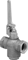 Image of Product. Pull-Activated Lever Handle. Front orientation. Flow-Adjustment Valves. Snap-Shut Threaded Flow-Adjustment Valves, Bronze Body , Female, NPT Thread, Pull-Activated Lever Handle.