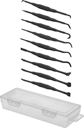 Image of Product. 9 Piece Set with Nylon Handle. Front orientation. Picks. Nonmarring Pick Sets, 9 Pieces, Straight Handle, Nylon Handle.