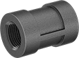 Image of Product. NPT Female. Front orientation. Pipe and Fittings. Medium-Pressure Iron and Steel Threaded Pipe Fittings, Straight Connectors, Threaded Fitting Connection, Female.