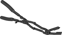 Image of Product. Spring Band Clamp with Flat Jaw, Cushion Grip, and 35° Head Angle. Front orientation. Hose Clamp Installation Tools. Hose Clamp Pliers, Spring Band Clamp Pliers—Flat Jaw and 35° Head Angle, Cushion Grip.
