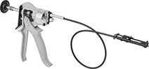 Image of Product. Spring Band Clamp with Straight Jaw, Plain Grip, and 24" Flexible Cable. Front orientation. Hose Clamp Installation Tools. Hose Clamp Pliers, Spring Band Clamp Pliers—Straight Jaw and 24" Flexible Cable, Plain Grip.