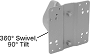 Image of Product. Style B. Front orientation. Contains Annotated. Monitor Mounts. Wall Monitor Mounts, Adjustable Angle, Screw-On Base, Style B.