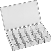 Image of Product. Front orientation. Organizer Boxes. Compartmented Organizer Boxes, Style K.
