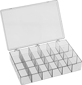 Image of Product. Front orientation. Organizer Boxes. Compartmented Organizer Boxes, Style M.