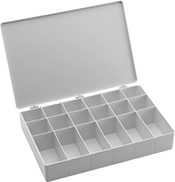 Image of Product. Front orientation. Organizer Boxes. Chemical-Resistant Compartmented Organizer Boxes, Style K.