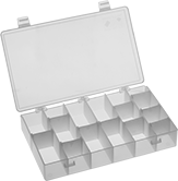 Image of Product. Front orientation. Organizer Boxes. Chemical-Resistant Compartmented Organizer Boxes, Style Q.