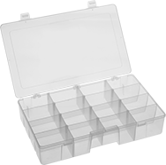 Image of Product. Front orientation. Organizer Boxes. Chemical-Resistant Compartmented Organizer Boxes, Style V.