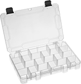 Image of Product. Front orientation. Organizer Boxes. Chemical-Resistant Compartmented Organizer Boxes, Style R.