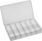 Image of Product. Front orientation. Organizer Boxes. Chemical-Resistant Compartmented Organizer Boxes, Style G.