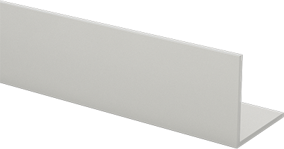 Image of Product. Front orientation. Anodized Architectural 6063 Aluminum 90 Degree Angle, 1 mm Wall Thickness, 20 mm High x 20 mm Wide Outside, 2' Long.