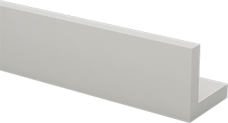 Image of Product. Front orientation. Anodized Architectural 6063 Aluminum 90 Degree Angle, 1 mm Wall Thickness, 5 mm High x 5 mm Wide Outside, 6 Feet Long.