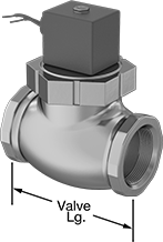 Image of Product. Front orientation. Contains Annotated. Solenoid On/Off Valves. Solenoid On/Off Valves, Bronze Body with Wire Lead Connection—Viton® Fluoroelastomer Seal.