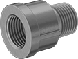 Image of Product. Female x Male. Front orientation. Pipe and Fittings. Low-Pressure Galvanized Iron and Steel Threaded Pipe Fittings, Straight Adapters, Male, Female, Threaded Fitting Connection.