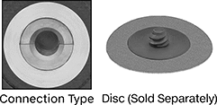 Image of Attribute. Front orientation. ZoomedIn view. Contains Annotated, MultipleImages. TR. Backup Pads with Shank for Quick-Change Sanding Discs.