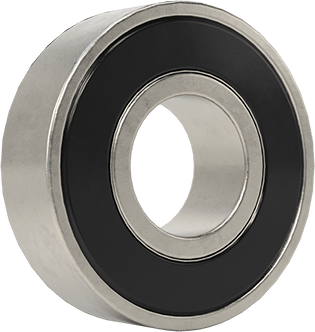 Image of Product. Front orientation. 440C Stainless Steel Ball Bearing for Food and Beverage, Sealed, Trade No. 6001-2RS, for 12 mm Shaft Diameter.