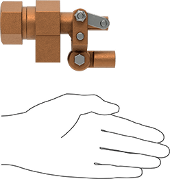 Image of Product. Side1 orientation. Contains SizingReference. Float Valve Body for Water, Buna-N Seal, Nonrotating Plunger, 1 NPT Female Inlet.