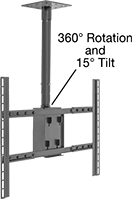 Image of Product. Front orientation. Contains Annotated. Positioning Arms. Ceiling-Mount Flat-Panel Monitor Positioning Arms , Plate Attaching End, Screw-On Base, Style B.