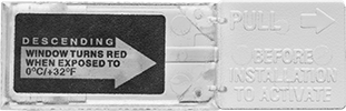 Image of Product. Front orientation. Labels. One-Time-Use Single-Point Low-Temperature-Indicating Labels .