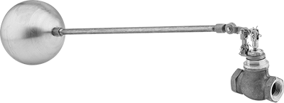 Image of Product. Straight Valve Body. Front orientation. Bronze Straight Body Float Valve, with PTFE Plastic Seal, 3/4 NPT Female Inlet x Outlet.