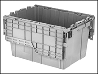 Image of Product. Front orientation. Contains Border. Tote Boxes. Tote Boxes with Interlocking Lids .
