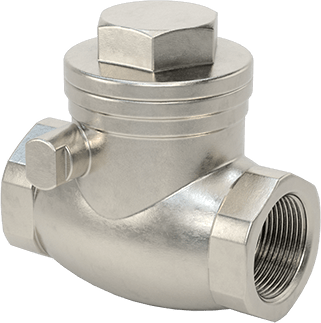Image of Product. Back orientation. High-Flow Threaded Check Valve, 316 Stainless Steel Body, 3/4 NPT Female.