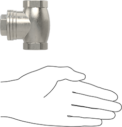 Image of Product. Side1 orientation. Contains SizingReference. High-Flow Threaded Check Valve, 316 Stainless Steel Body, 3/4 NPT Female.