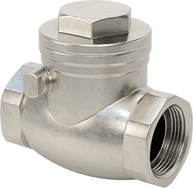 Image of Product. Back orientation. High-Flow Threaded Check Valve, 316 Stainless Steel Body, 1-1/4 NPT Female.