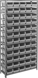 Image of Product. Front orientation. Shelving. Bin-Box Shelving, Total of 60 Bins.