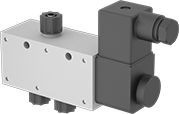 Image of Product. Single Solenoid. Front orientation. Single Solenoid. Electrically Operated Air Directional Control Valves with Flow Control.