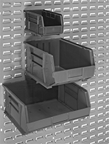 Image of ProductInUse. Front orientation. Bins. Hangable Plastic Bins.