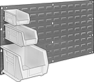 Image of ProductInUse. Front orientation. Bin Racks. Design-Your-Own Wall-Mount Bin-Box Racks, Stationary, Style B.