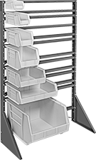 Image of Product. Front orientation. Bin Racks. Design-Your-Own Bin-Box Racks, Stationary, Style A.