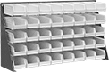 Image of Product. Front orientation. Bin Racks. Tabletop Bin-Box Racks, Stationary, Total of 40 Bins.