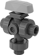 Image of Product. Assembled View. Front orientation. L-Pattern Flow. Easy-Install Threaded Diverting Valves for Chemicals .