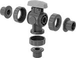 Image of Product. Exploded View. Front orientation. Diverting Valves. Easy-Install Threaded Diverting Valves .