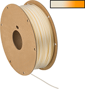 Image of Product. Beige to Orange. Front orientation. Contains Inset. 3D Printer Filaments. UV-Indicating Easy-Print PLA 3D Printer Filaments .