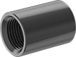 Image of Product. Female. Front orientation. Pipe and Fittings. Low-Pressure Iron and Steel Threaded Pipe Fittings, Compact Straight Connectors, Female, Threaded Fitting Connection.