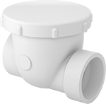 Image of Product. Back orientation. Check Valves. Plastic Socket-Connect Check Valves, PVC Body—Swing.